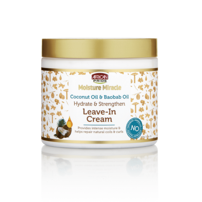 African Pride Moisture Miracle Coconut Oil Baobab Oil Leave In Cream Joy Hair care